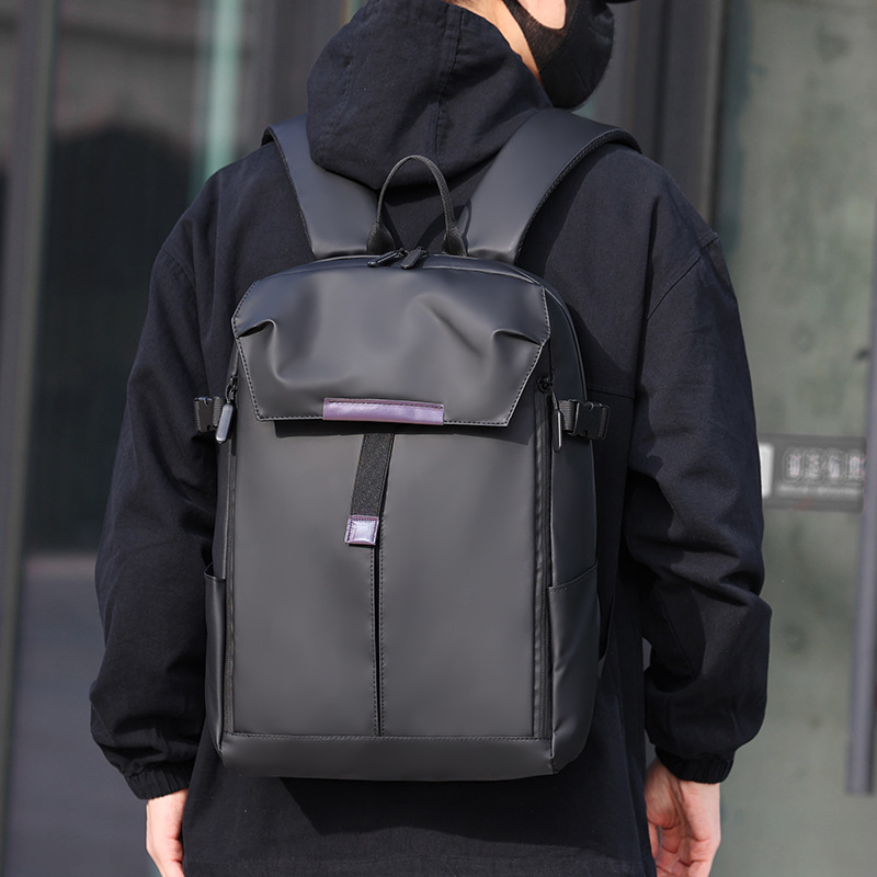 Leather Work Rucksack Mens - Mochila de cuero sintético impermeable para
